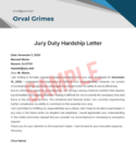 Financial Hardship Jury Duty Excuse Template