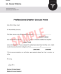 Orthodontist Excuse Note Template