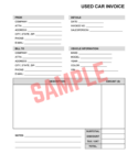 Used Car Sales Receipt Template
