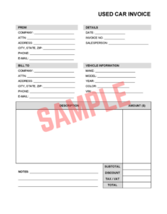 Used Car Sales Receipt Template Used Car Sales Receipt Template
