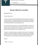 Physician Medical Excuse For Jury Duty Template