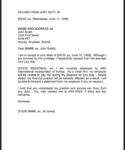 Self Employed Jury Duty Excuse Letter Template