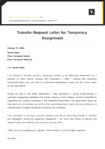Temporary Assignment Letter Template