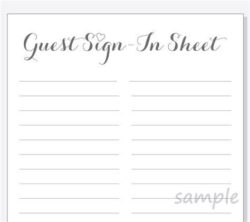Wedding Guest Sign In Sheet Template Wedding Guest Sign In Sheet Template